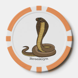 Lot De Jeton De Poker Illustration de serpent à cobra Brown