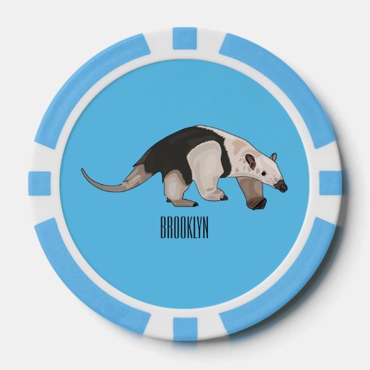Lot De Jeton De Poker Illustration de Tamandua (Recto)