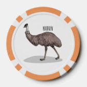 Lot De Jeton De Poker Illustration d'Emu bird (Verso)