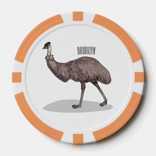 Lot De Jeton De Poker Illustration d'Emu bird (Recto)