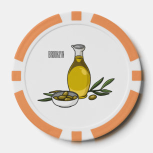Lot De Jeton De Poker Illustration d'huile d'olive