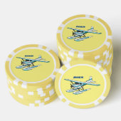 Lot De Jeton De Poker Illustration d'hydravion bleu blanc (Empiler)