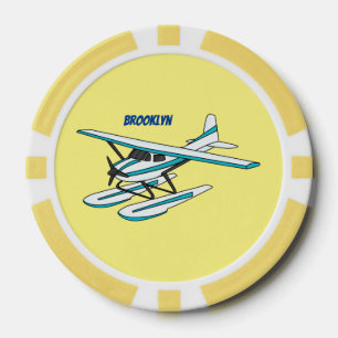 Lot De Jeton De Poker Illustration d'hydravion bleu blanc