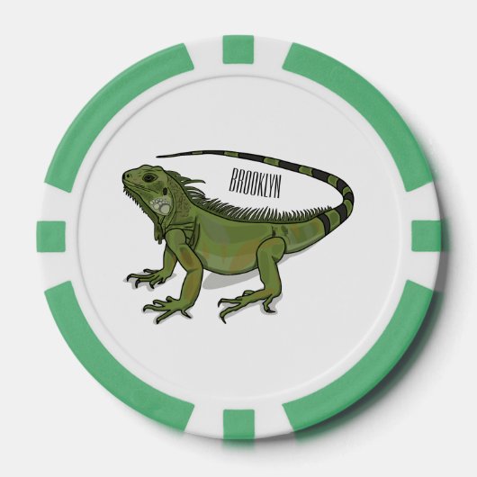 Lot De Jeton De Poker Illustration d'Iguana (Recto)
