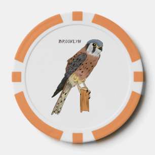 Lot De Jeton De Poker Illustration d'oiseau américain Kestrel