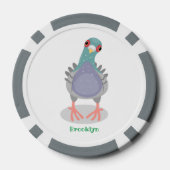 Lot De Jeton De Poker Illustration drôle de pigeon curieux (Verso)