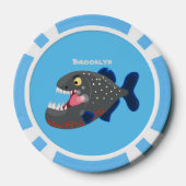 Lot De Jeton De Poker Illustration drôle de piranha affamée (Verso)