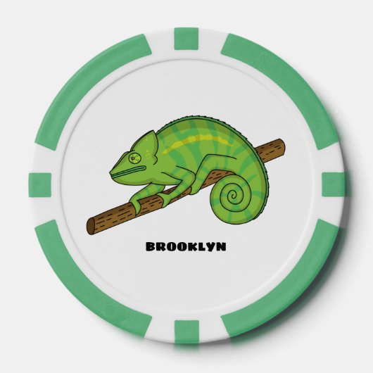 Lot De Jeton De Poker Illustration du caméléon de la parson (Recto)