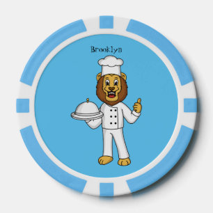 Lot De Jeton De Poker Illustration du chef mignon lion