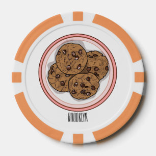 Lot De Jeton De Poker Illustration du cookie de puce à chocolat