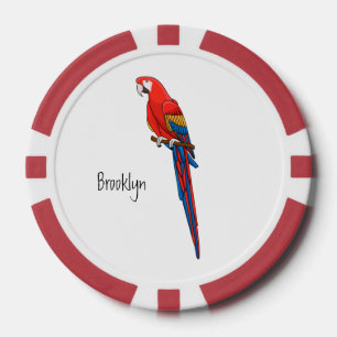 Lot De Jeton De Poker Illustration du perroquet de macaw Scarlet