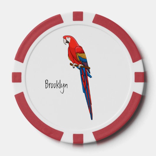 Lot De Jeton De Poker Illustration du perroquet de macaw Scarlet (Recto)
