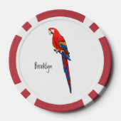 Lot De Jeton De Poker Illustration du perroquet de macaw Scarlet (Verso)
