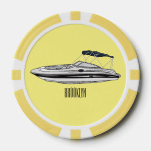 Lot De Jeton De Poker Illustration d'un bateau à moteur