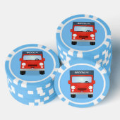 Lot De Jeton De Poker Illustration d'un camion kawaii rouge mou (Empiler)