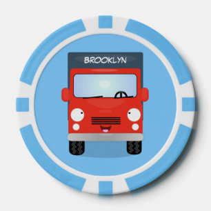 Lot De Jeton De Poker Illustration d'un camion kawaii rouge mou