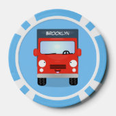 Lot De Jeton De Poker Illustration d'un camion kawaii rouge mou (Verso)