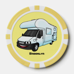 Lot De Jeton De Poker Illustration d'un campervan heureux