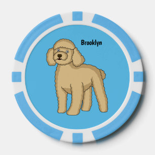 Lot De Jeton De Poker Illustration d'un caniche brun joyeux