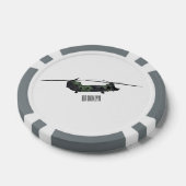 Lot De Jeton De Poker Illustration d'un hélicoptère de l'armée de Chinoo (Simple)