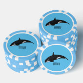 Lot De Jeton De Poker Illustration d'une baleine tueuse (Empiler)