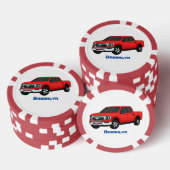 Lot De Jeton De Poker Illustration d'une camionnette rouge mou (Empiler)