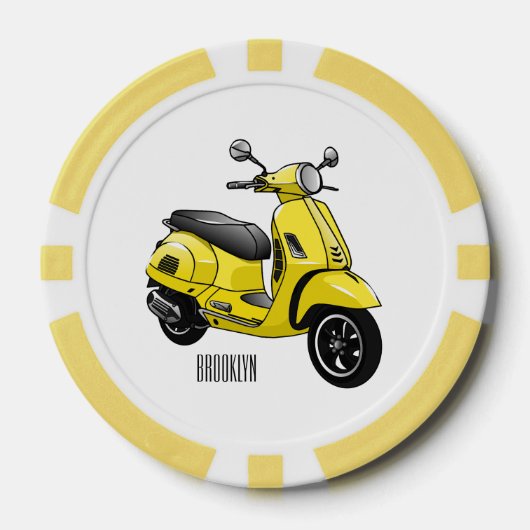 Lot De Jeton De Poker Illustration d'une moto cyclable (Recto)