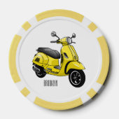 Lot De Jeton De Poker Illustration d'une moto cyclable (Verso)