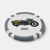 Lot De Jeton De Poker Illustration d'une moto de croiseur militaire (Simple)