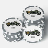 Lot De Jeton De Poker Illustration d'une moto de croiseur militaire (Empiler)