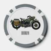 Lot De Jeton De Poker Illustration d'une moto de croiseur militaire (Verso)