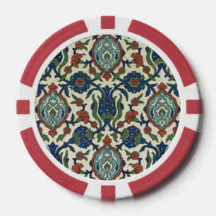 Lot De Jeton De Poker Impression d'art floral géométrique arabe vintage
