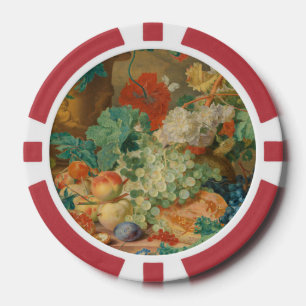 Lot De Jeton De Poker Impression de fruits et fleurs vintage pour cuisin