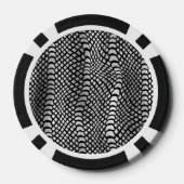 Lot De Jeton De Poker Impression de serpent d'argent bleu turquoise (Verso)