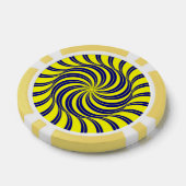 Lot De Jeton De Poker Impression spirale bleue et jaune (Simple)