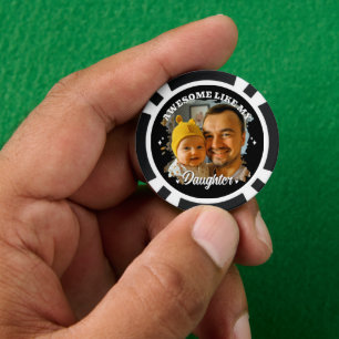 Lot De Jeton De Poker Incroyable comme ma fille Photo de papa personnali
