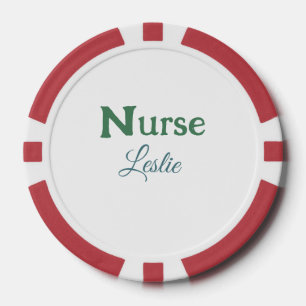 Lot De Jeton De Poker Infirmière médecin ajouter nom texte vert bleu sip