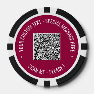 Lot De Jeton De Poker Info d'analyse de code QR et texte personnalisé vo