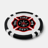 Lot De Jeton De Poker Insigne de pompier rouge (Simple)