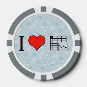 Lot De Jeton De Poker J'aime des disques de Maintaing