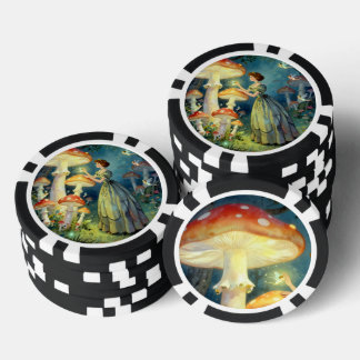 Lot De Jeton De Poker Jardin de champignons géants lumineux