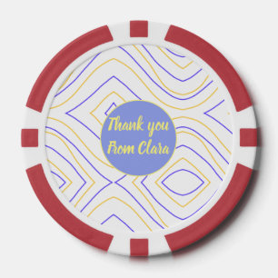 Lot De Jeton De Poker Jaune violet ajouter nom merci titre lignes courbe
