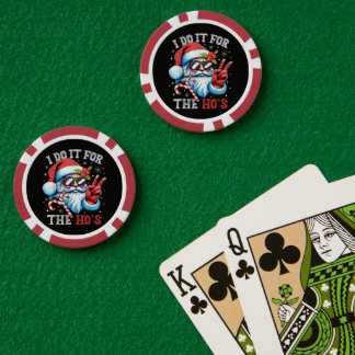 Lot De Jeton De Poker Je le fais pour les Ho's Funny Christmas Santa