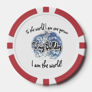 Lot De Jeton De Poker Je suis le monde de mon Bulldog