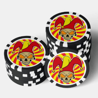 Lot De Jeton De Poker  Joker Red Yellow Swirl Eyes Screwball Graphics
