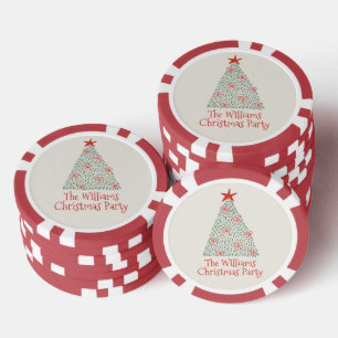 Lot De Jeton De Poker Joli Arbre de Noël Artistique de Noël sur Mesure p