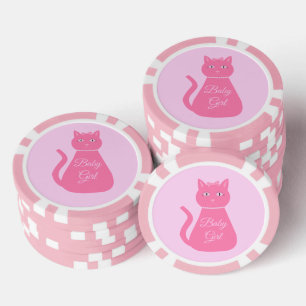 Lot De Jeton De Poker Joli bébé rose fille chat Personnalisé Genre Révél