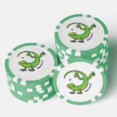 Lot De Jeton De Poker Joli gecko vert salutations avec dessin animé (Empiler)
