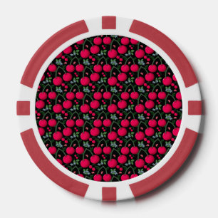 Lot De Jeton De Poker Joli motif cerise esthétique Cerise rouge sans c