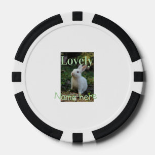 Lot De Jeton De Poker Joli nom de photo de lapin de compagnie vert paste